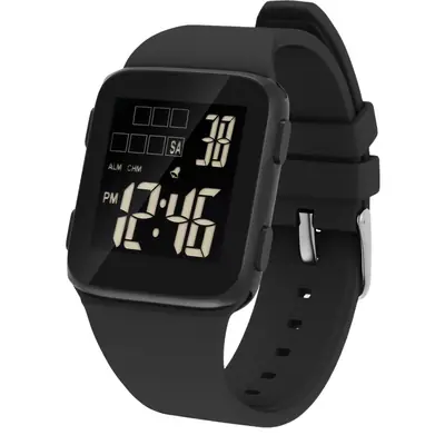 2024 Black Digital Smart Watch for Students & Men
