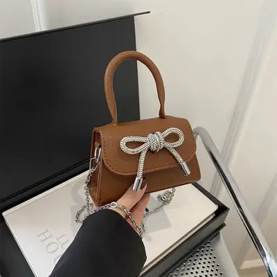 Pink Bow Shoulder Crossbody Bag 2024 Spring New