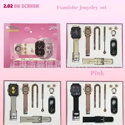 A68 Plus Smart Watch with Exquisite Jewelry Set