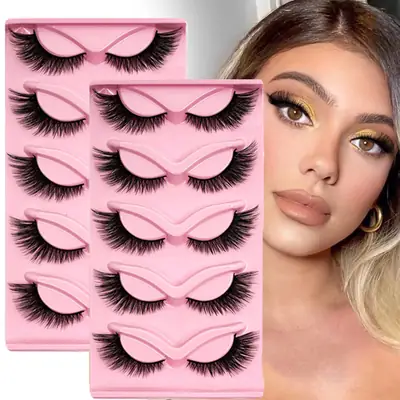 5 Pairs of Fox-Type Slanted False Eyelashes for Women