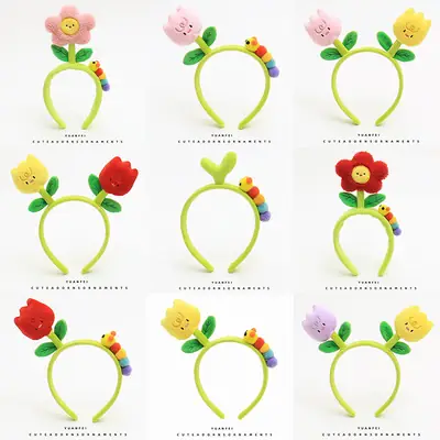 Cute Tulip Hairband with Caterpillar Design