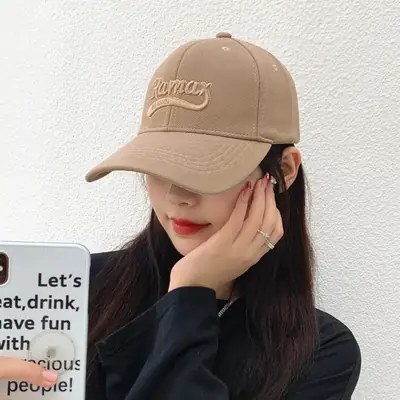 Women Rmax Beige Embroidered Baseball Cap