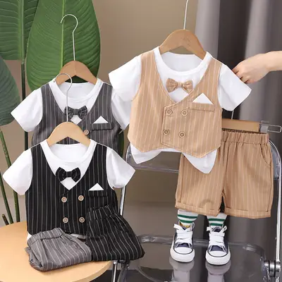 Boys Summer Vest Short Sleeve T Shirt Set