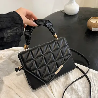 White Pleated Shoulder Bag for Women 2024 Spring