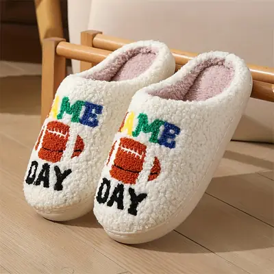 Women's Cross-Body Embroidered Cotton Slippers Winter Warm