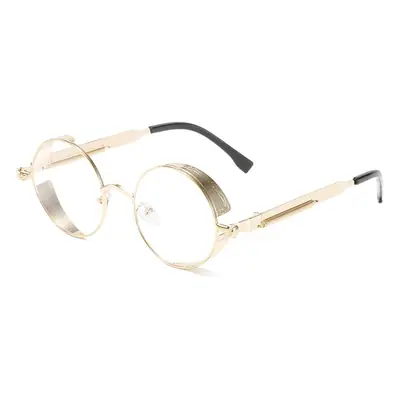 Steampunk Metal Sunglasses White Frame