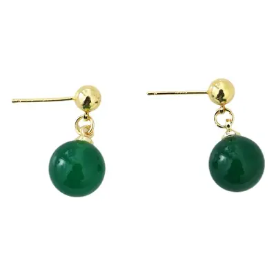 French Retro Earrings with Red & Green Agate & Chalcedony
