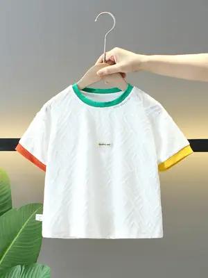 5130 Boys Short Sleeve T-Shirt White 2024 Summer