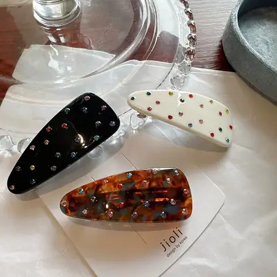 South Korea Acetate Rhinestone Hair Clip for Bangs & Headphones