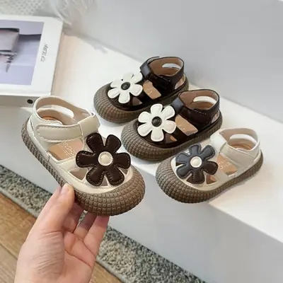 Baby Girl Sandals Summer toddler Girl's Cute Princess Shoes Soft Sole Non-Slip Baotou Baby Shoes for Middle and Big Kids
