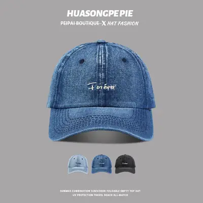Men Light Blue Denim Cowboy Cap Spring Summer Sports