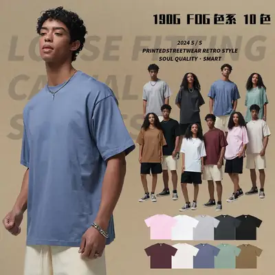 2025 Men Pure Cotton Loose Blue T-Shirt