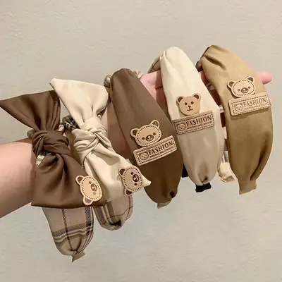 Khaki Women's High Cranial Top Retro Hair Band
