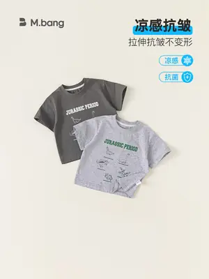 Jurassic Period Boys T-Shirt Grey 2024 Cool Wrinkle Resistant