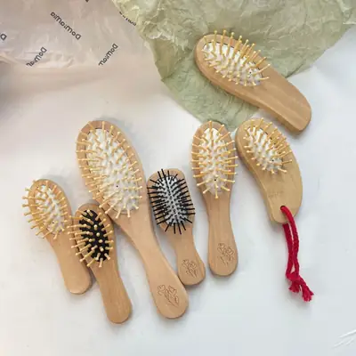 Portable Air Cushion Hair Brush for Scalp Massage Anti-Knotting Lotus Travel Home Wooden Comb BH411