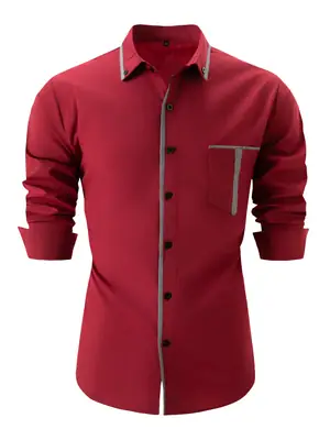 Men's Grey Slim Fit Plaid Button Shirt