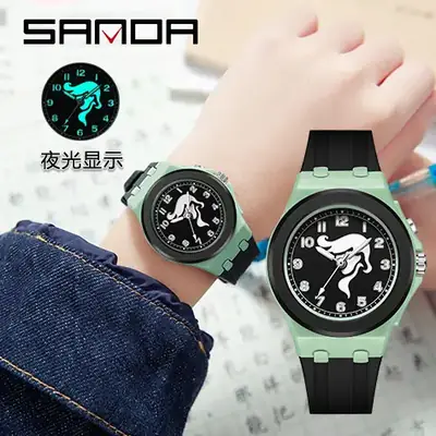 Sanda Cartoon Luminous Kids Watch Black Quartz