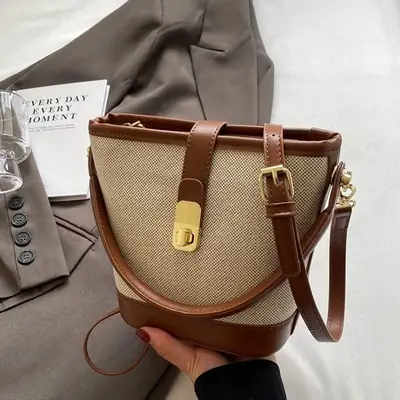 Women's Textured Bucket Bag Shoulder Crossbody 2024