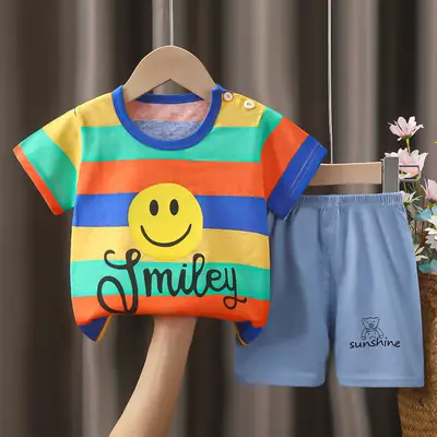 Happy Baby Bunny Print Cotton T-Shirt Shorts Set
