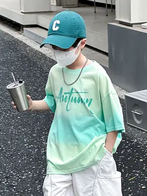 Panda Round Tie-Dye Kids T-Shirt Summer Boys