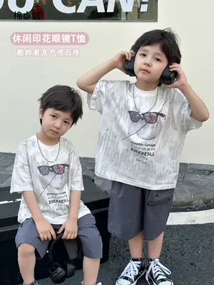 Boys Summer T-Shirt Kids Shorts Loose Cotton 2025