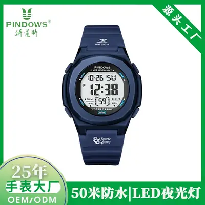 Women Waterproof LED Digital Watch Navy Blue