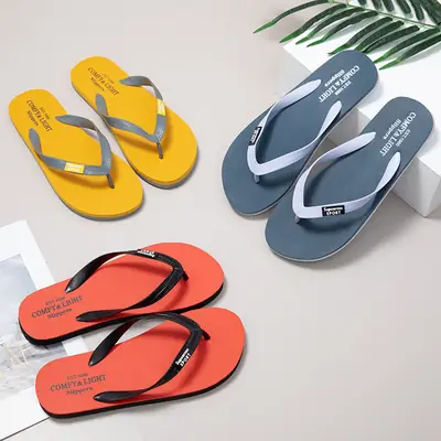 Men Summer Flip Flops Colorful Tropical Design