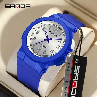 Sanda Pink Silicone Student Watch with LED Light