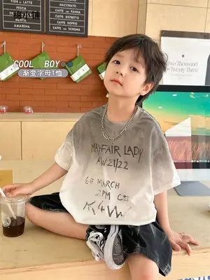 Boys 2025 Summer Thin Cotton T-Shirt Loose Fit
