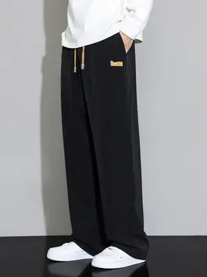 Spring Autumn Men Trousers Drapey Wide Leg Loose Sports Boys Sweatpants