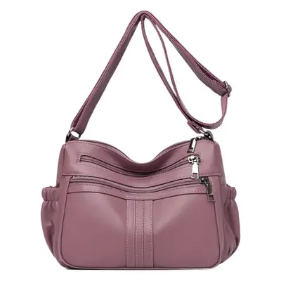 Black PU Leather Textured Crossbody Bag for Women