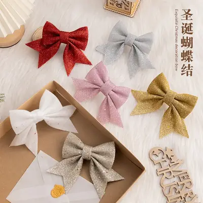 Glitter Bow Christmas Tree Pendant Decor