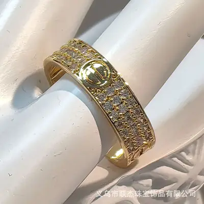 18K Gold Plated Diamond Ring for Men