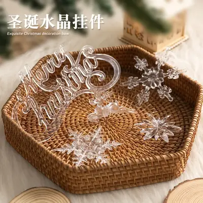 Crystal Star Pendant for Christmas Tree Decor 4.5cm