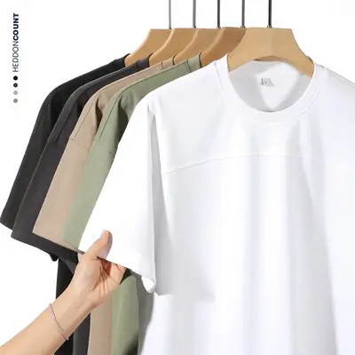 Dengjue Men T-Shirt 2026 Summer Loose Split Solid Color