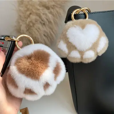 Cat's Claw Faux Fur Keychain Pendant