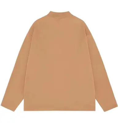 Men's Velvet Knitted Sweater Middle Collar Brown