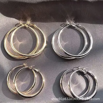 Women's Silver Circle Earrings 2023 Fashion