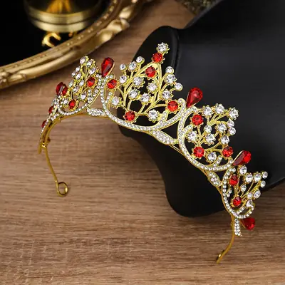 High-End Rhinestone Bridal Hairband with Green Stones