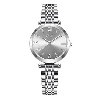 Women's Rose Gold Diamond Watch with Stainless Band