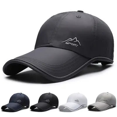 Men's Ultra Light Sports Sun Hat Black Grey White