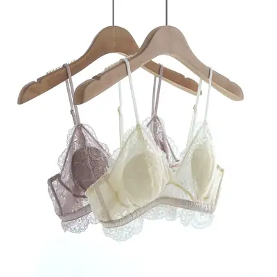 New Rabbit Ear Silk Bra Lining French Wire-Free Intimates Women's Vest Style
