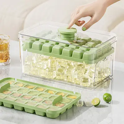 White 28-Cheek Ice Cube Storage Tray