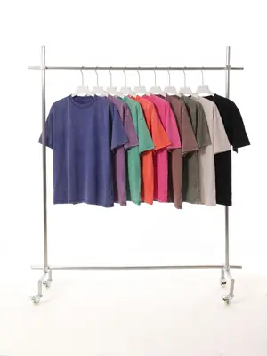 Men's Crossbody T-Shirt 260g Cotton Retro Wash Wholesale