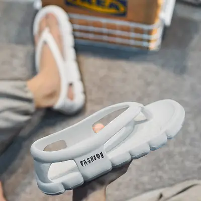 Men's Gray Sandals Dual-Use Flip Flops Summer Wear