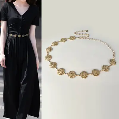 Vintage Ethnic Metal Waist Chain for Women