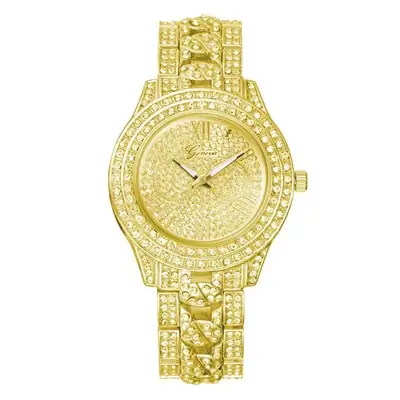 Gold Diamond Watch for Men Women Steel Band