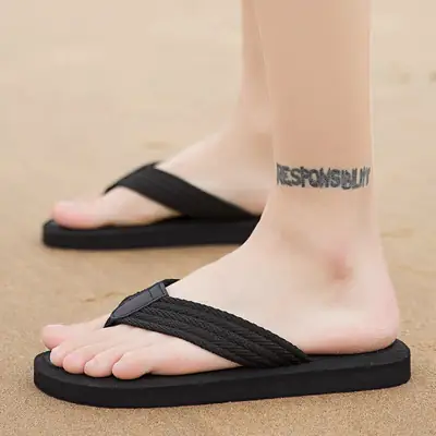 Men's Black Clip Flip-Flops Casual Summer Wear