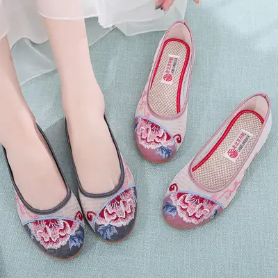 Women Embroidered Mesh Sandals Spring Summer Non-Slip