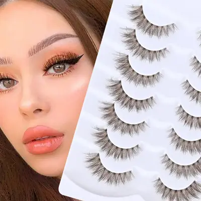 Meiyi 3D Synthetic Eyelashes Brown 3 Pairs